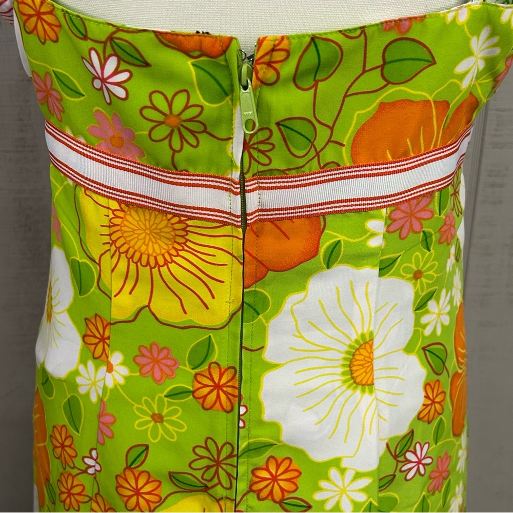 F.L.P Babydoll Floral Mini Sundress Size 11 Zip Reversible 70s Inspired Twee - Picture 6 of 12